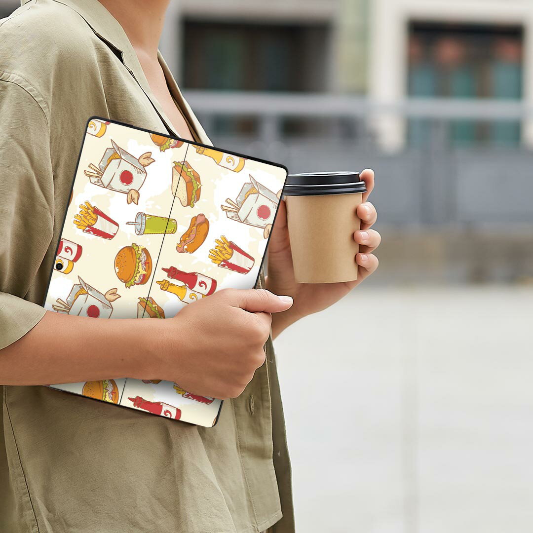 Surface Pro11(2024) / Pro10(for Business) / Pro9(2022) 共通対応 背面 保護 デザイン スキンシール Pro8/ProX 各種対応 012969 ハンバーガー ポテト 食べ物