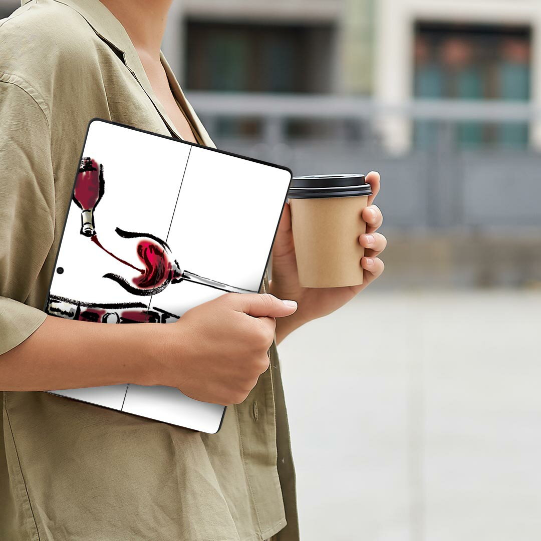Surface Pro11(2024) / Pro10(for Business) / Pro9(2022) 共通対応 背面 保護 デザイン スキンシール Pro8/ProX 各種対応 013303 飲み物 絵 ワイン
