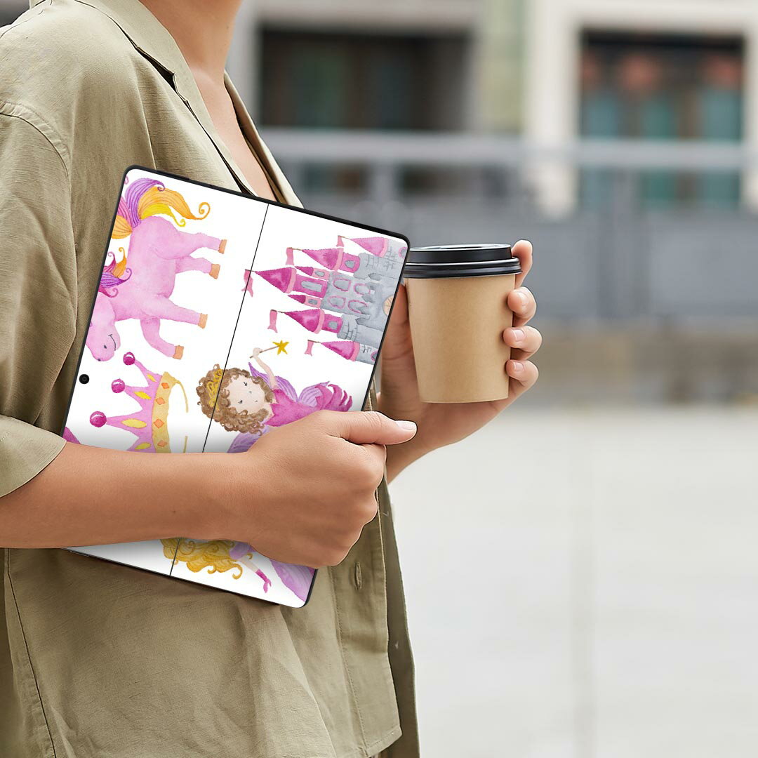 Surface Pro11(2024) / Pro10(for Business) / Pro9(2022) 共通対応 背面 保護 デザイン スキンシール Pro8/ProX 各種対応 013592 プリンセス 姫 女の子