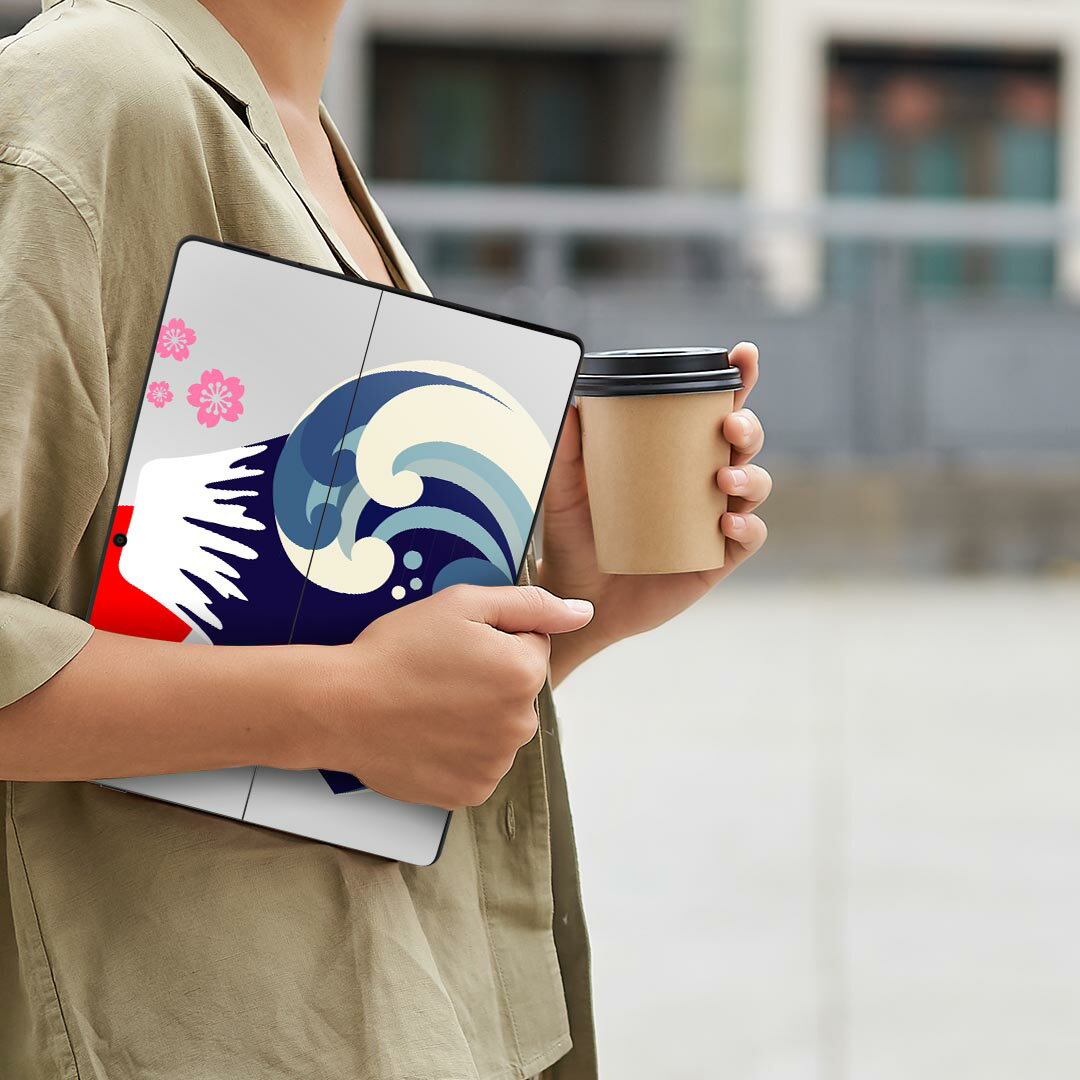 Surface Pro11(2024) / Pro10(for Business) / Pro9(2022) 共通対応 背面 保護 デザイン スキンシール Pro8/ProX 各種対応 014182 富士山 和柄 桜