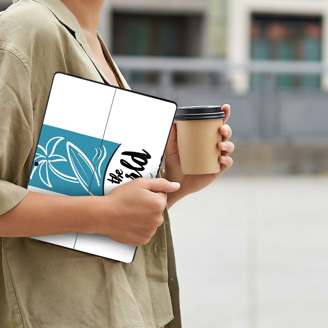 Surface Pro11(2024) / Pro10(for Business) / Pro9(2022) 共通対応 背面 保護 デザイン スキンシール Pro8/ProX 各種対応 014322 サーフィン ヤシの木 海