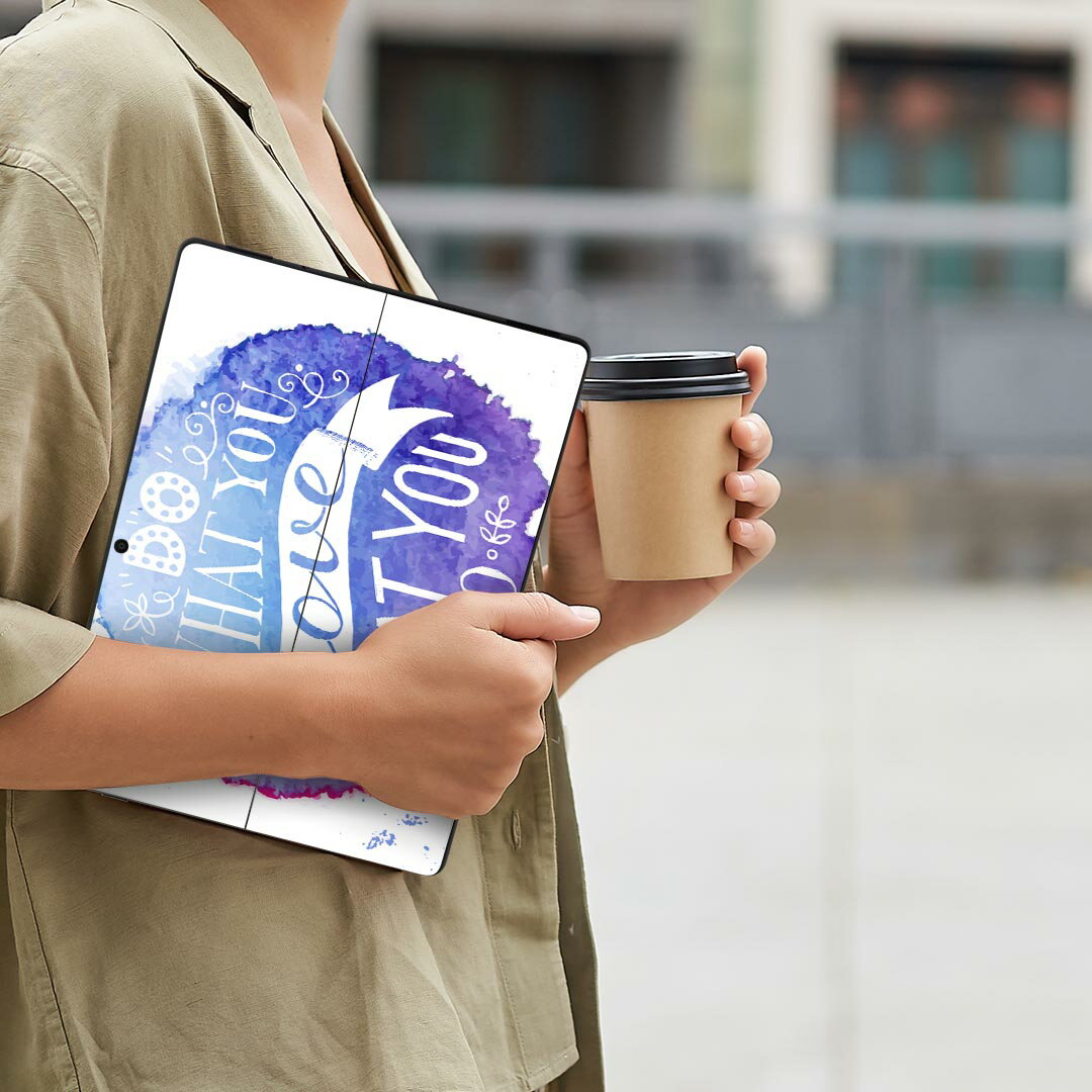 Surface Pro11(2024) / Pro10(for Business) / Pro9(2022) 共通対応 背面 保護 デザイン スキンシール Pro8/ProX 各種対応 014474 英語 メッセージ グラデーション