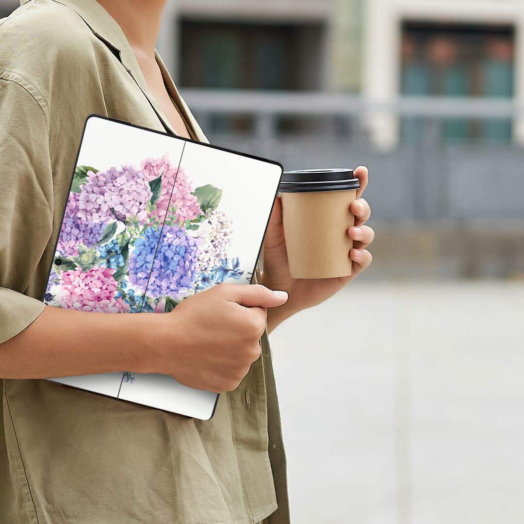 Surface Pro11(2024) / Pro10(for Business) / Pro9(2022) 共通対応 背面 保護 デザイン スキンシール Pro8/ProX 各種対応 016328 あじさい 梅雨 花