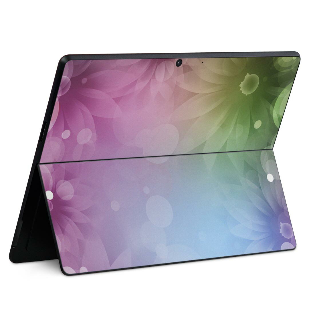 Surface Pro11(2024) / Pro10(for Business) / Pro9(2022) 共通対応 背面 保護 デザイン スキンシール Pro8/ProX 各種対応 002003 花 紫
