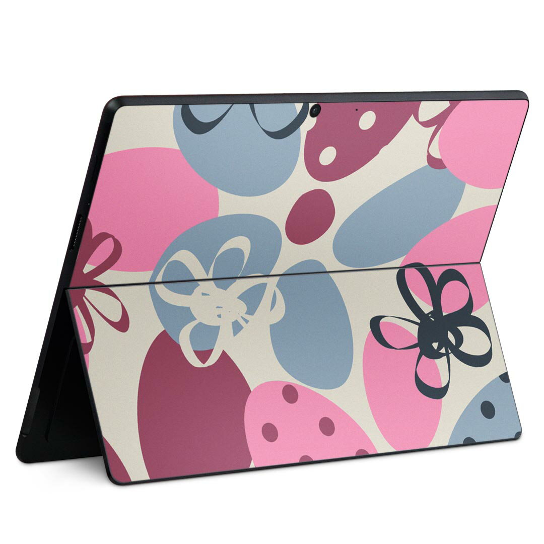 Surface Pro11(2024) / Pro10(for Business) / Pro9(2022) 共通対応 背面 保護 デザイン スキンシール Pro8/ProX 各種対応 002435 いちご 花 ピンク