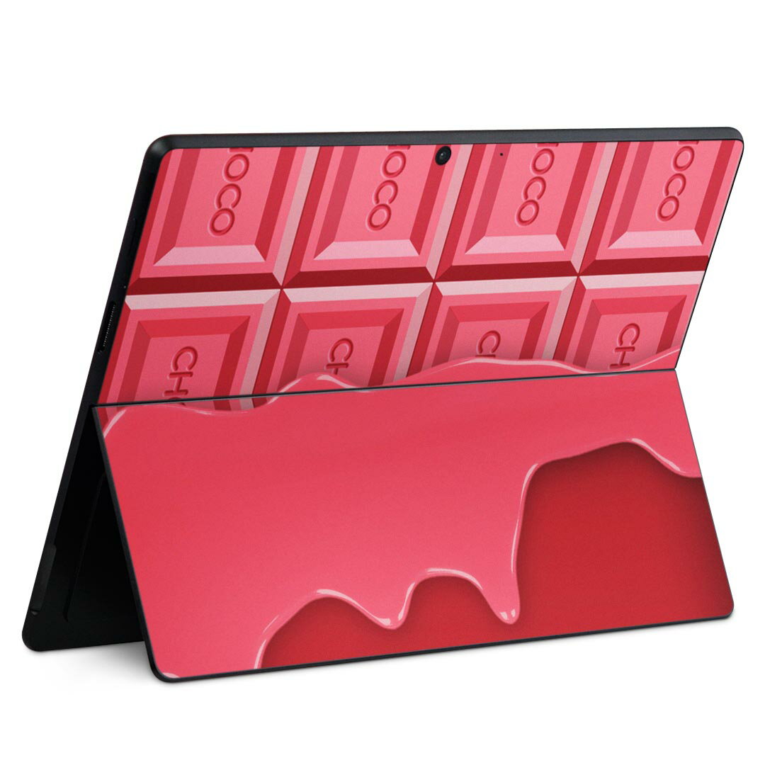 Surface Pro11(2024) / Pro10(for Business) / Pro9(2022) 共通対応 背面 保護 デザイン スキンシール Pro8/ProX 各種対応 002446 チョコレート ピンク