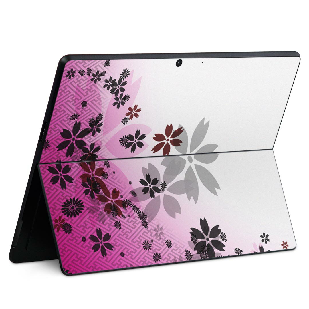 Surface Pro11(2024) / Pro10(for Business) / Pro9(2022) 共通対応 背面 保護 デザイン スキンシール Pro8/ProX 各種対応 002610 花 桜 ピンク