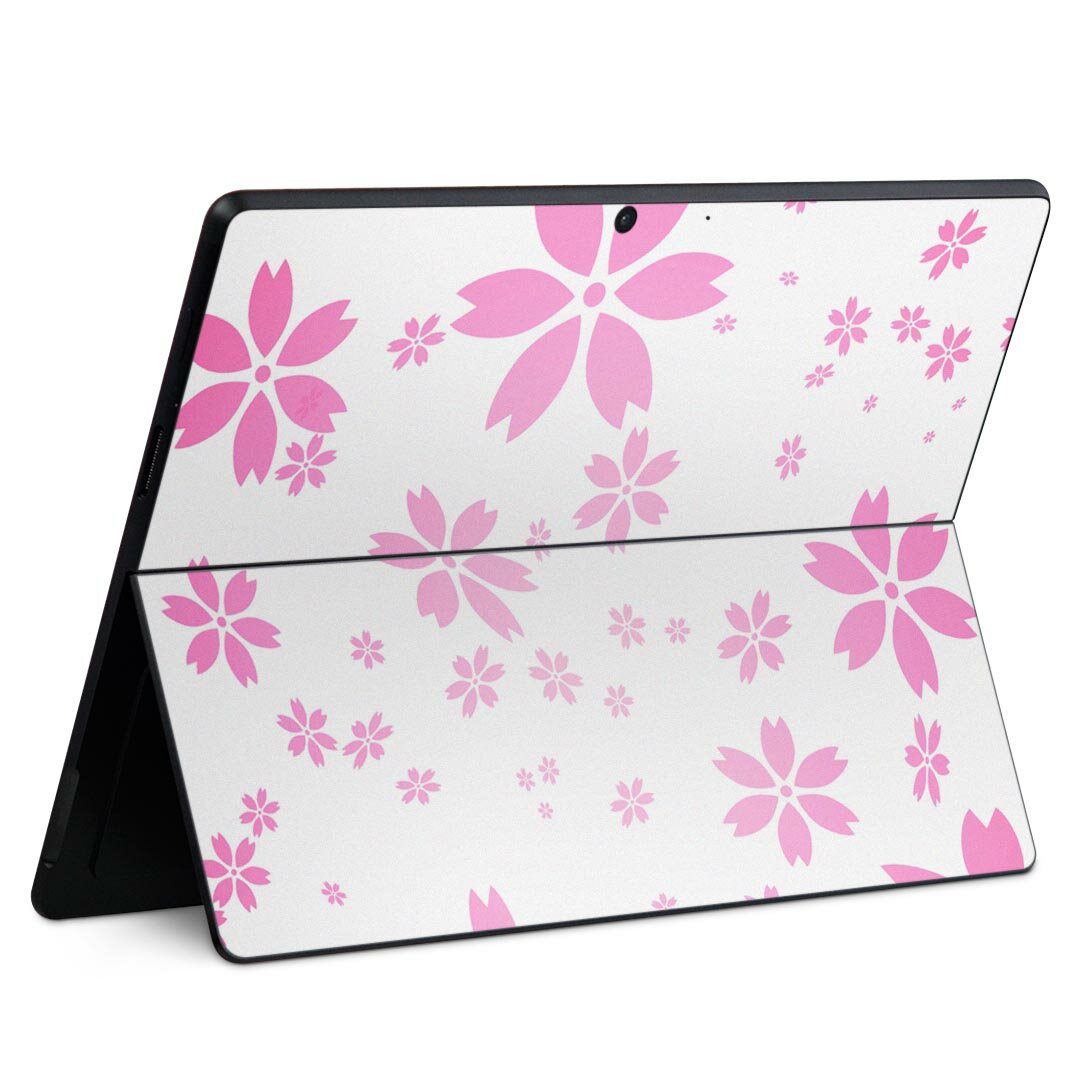 Surface Pro11(2024) / Pro10(for Business) / Pro9(2022) 共通対応 背面 保護 デザイン スキンシール Pro8/ProX 各種対応 002611 花 桜 ピンク