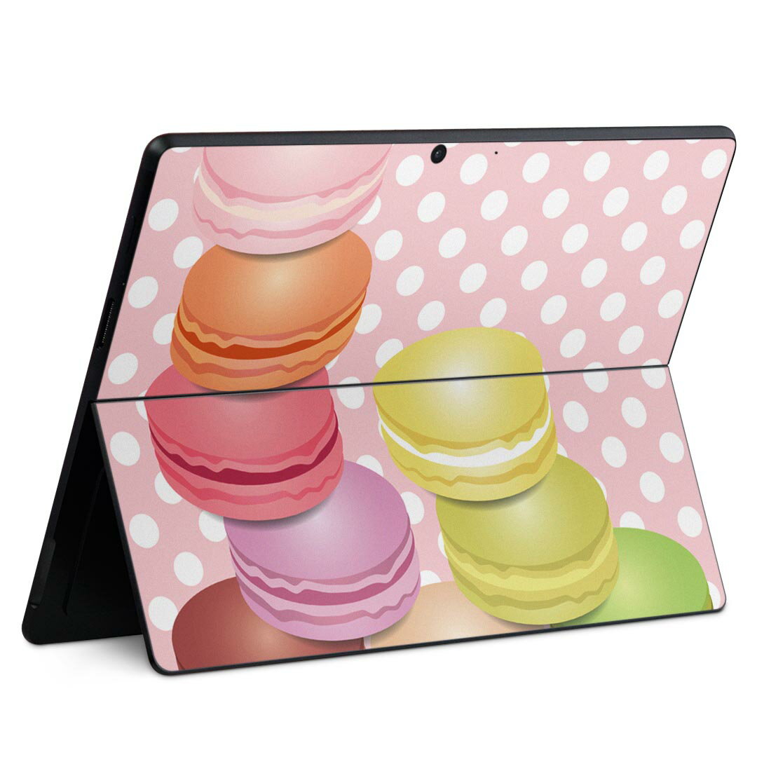 Surface Pro11(2024) / Pro10(for Business) / Pro9(2022) 共通対応 背面 保護 デザイン スキンシール Pro8/ProX 各種対応 002678 マカロン 水玉 カラフル