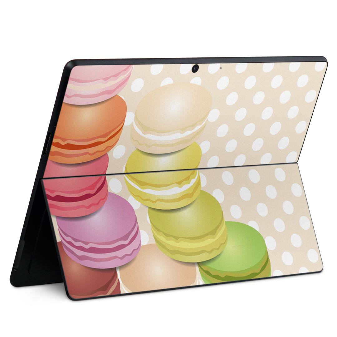 Surface Pro11(2024) / Pro10(for Business) / Pro9(2022) 共通対応 背面 保護 デザイン スキンシール Pro8/ProX 各種対応 002679 マカロン 水玉 カラフル