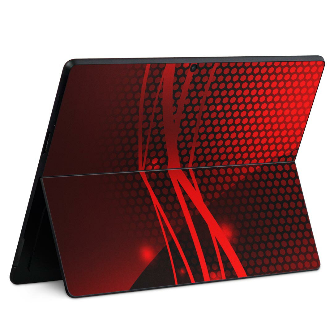 Surface Pro11(2024) / Pro10(for Business) / Pro9(2022) 共通対応 背面 保護 デザイン スキンシール Pro8/ProX 各種対応 002950 赤 シンプル