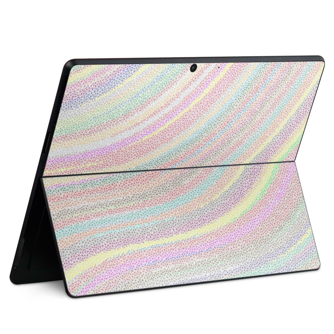 Surface Pro11(2024) / Pro10(for Business) / Pro9(2022) 共通対応 背面 保護 デザイン スキンシール Pro8/ProX 各種対応 022929 カラフル 模様 レインボー