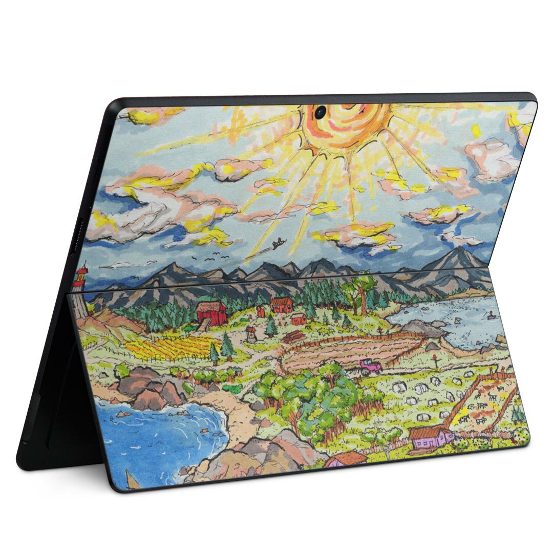 Surface Pro11(2024) / Pro10(for Business) / Pro9(2022) 共通対応 背面 保護 デザイン スキンシール Pro8/ProX 各種対応 023235 イラスト 風景