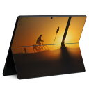 Surface Pro11(2024) / Pro10(for Business) / Pro9(2022) 共通対応 背面 保護 デザイン スキンシール Pro8/ProX 各種対応 023854 夕日 自転車