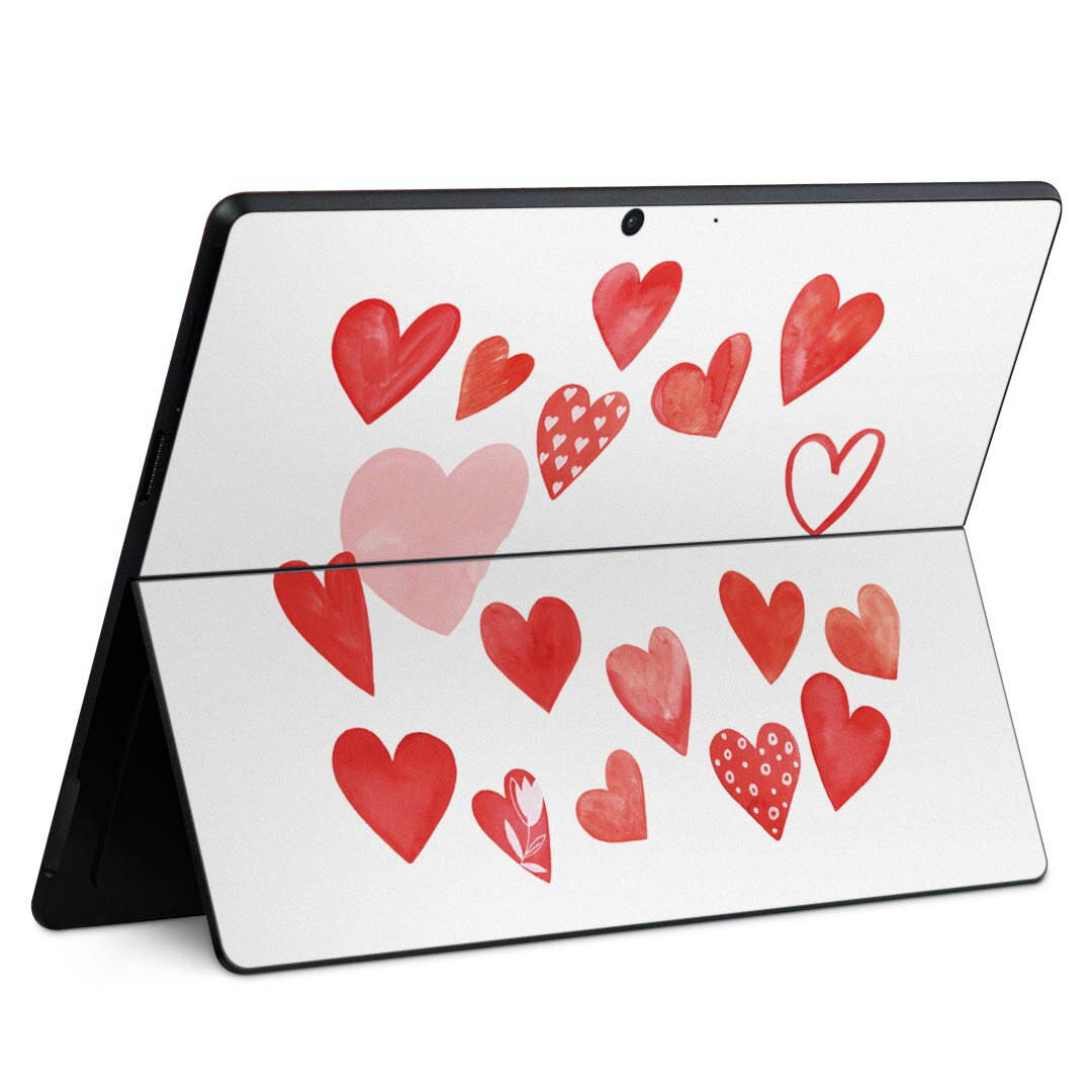Surface Pro11(2024) / Pro10(for Business) / Pro9(2022) 共通対応 背面 保護 デザイン スキンシール Pro8/ProX 各種対応 031570 ハート レッド