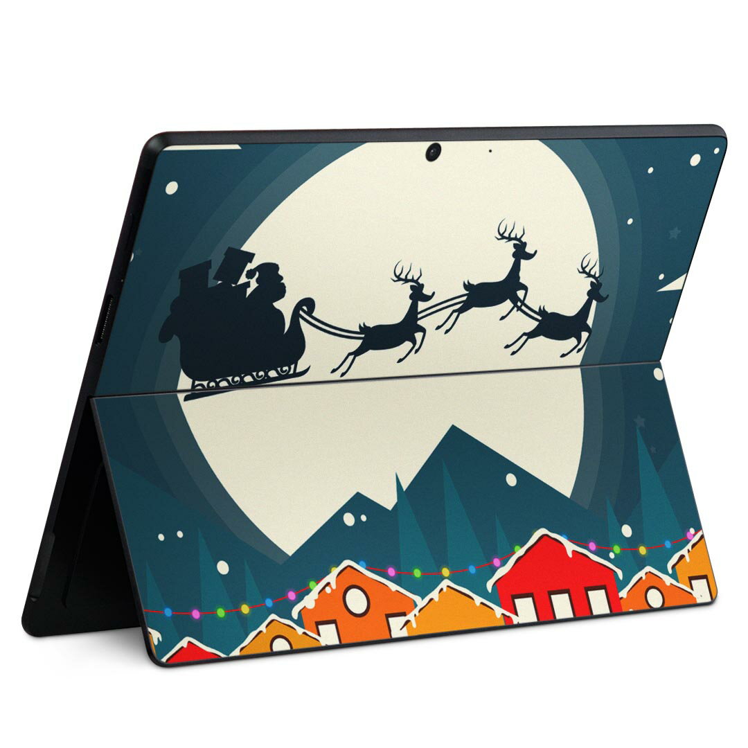 Surface Pro11(2024) / Pro10(for Business) / Pro9(2022) 共通対応 背面 保護 デザイン スキンシール Pro8/ProX 各種対応 033436 トナカイサンタ 夜