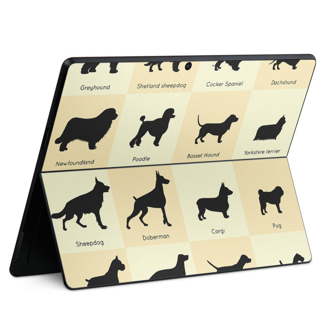 Surface Pro11(2024) / Pro10(for Business) / Pro9(2022) 共通対応 背面 保護 デザイン スキンシール Pro8/ProX 各種対応 033443 シルエット 犬