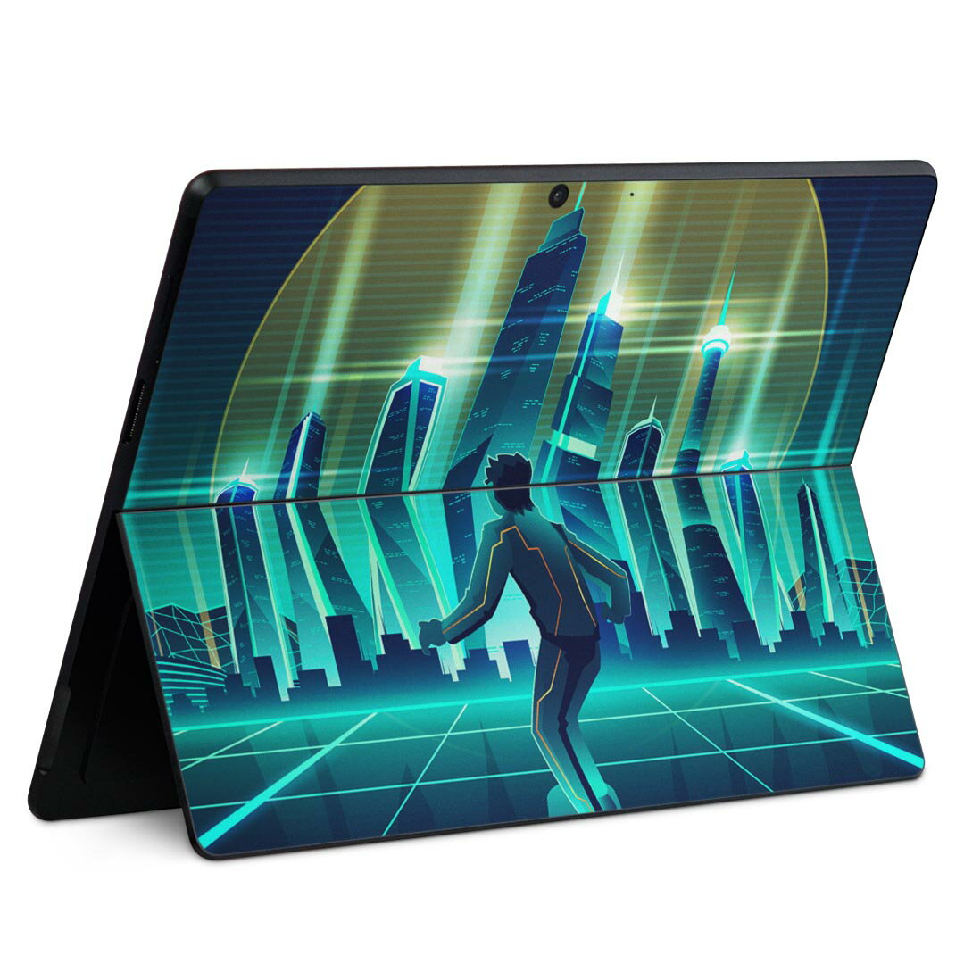 Surface Pro11(2024) / Pro10(for Business) / Pro9(2022) 共通対応 背面 保護 デザイン スキンシール Pro8/ProX 各種対応 033552 人 近未来