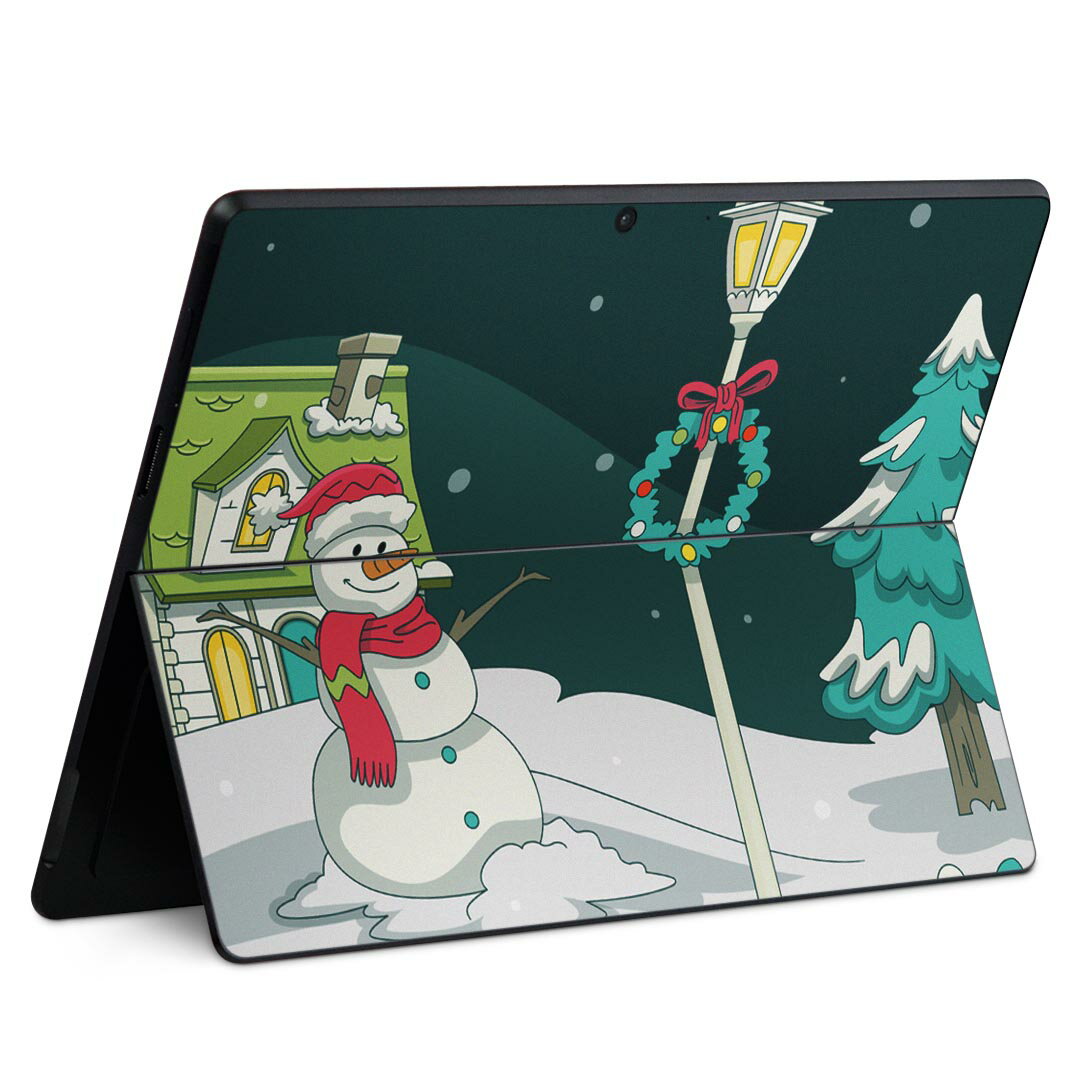 Surface Pro11(2024) / Pro10(for Business) / Pro9(2022) 共通対応 背面 保護 デザイン スキンシール Pro8/ProX 各種対応 033609 雪だるま リース