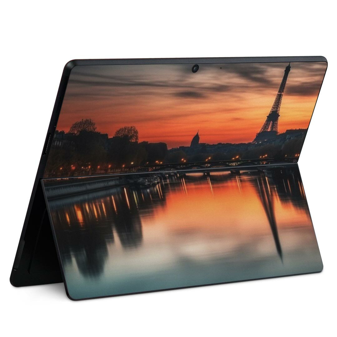 Surface Pro11(2024) / Pro10(for Business) / Pro9(2022) 共通対応 背面 保護 デザイン スキンシール Pro8/ProX 各種対応 033728 エッフェル塔 夜
