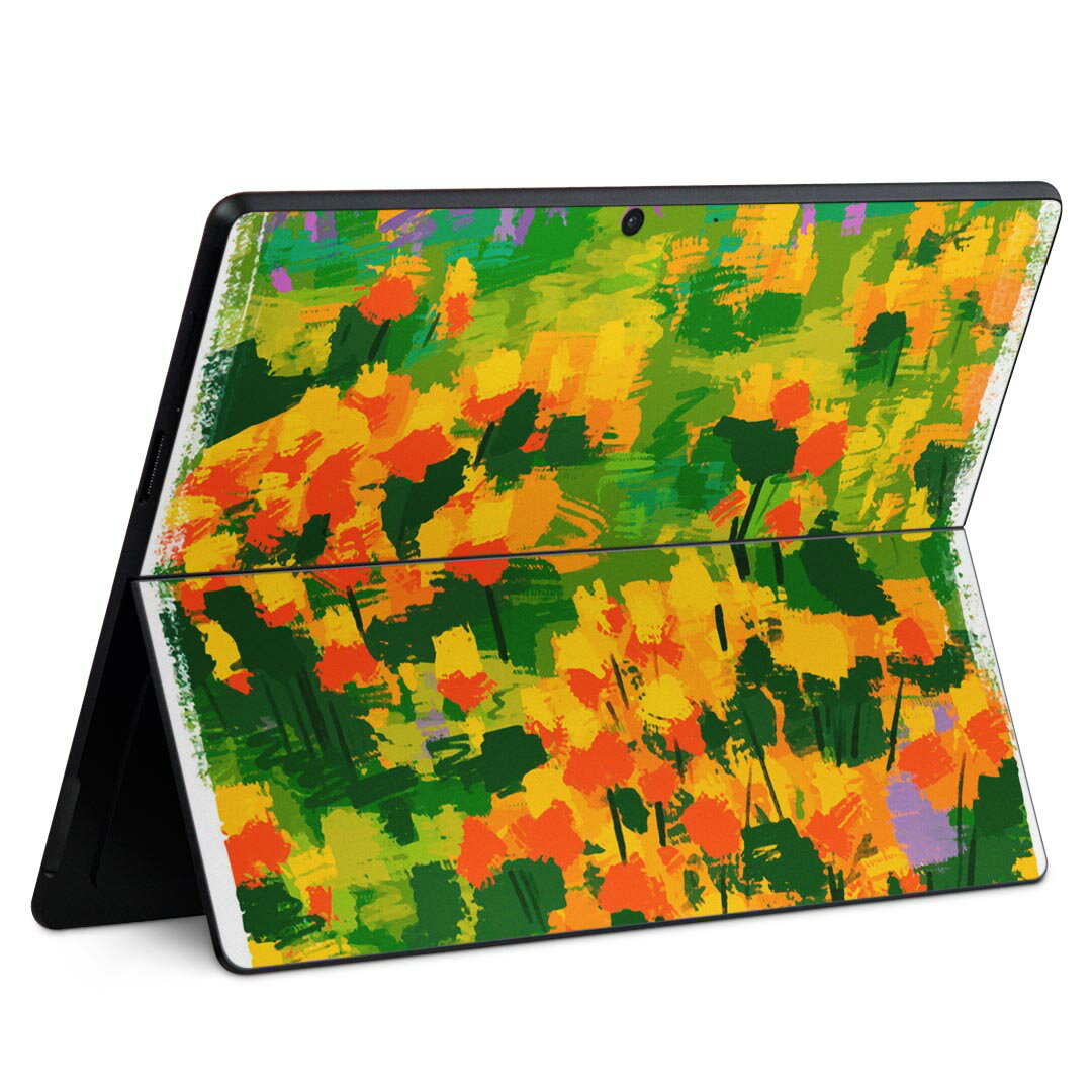 Surface Pro11(2024) / Pro10(for Business) / Pro9(2022) 共通対応 背面 保護 デザイン スキンシール Pro8/ProX 各種対応 033763 花 花畑