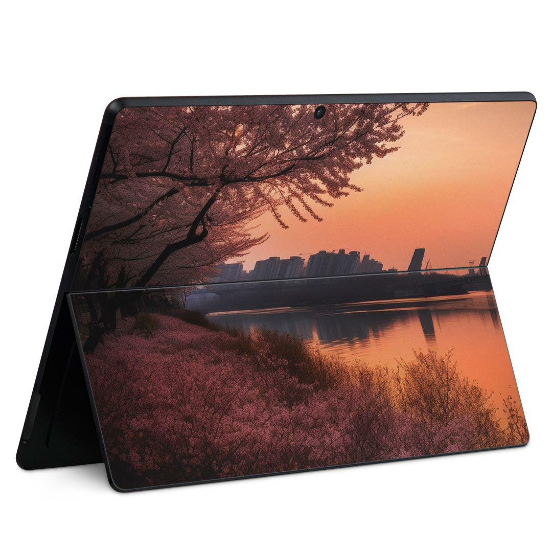 Surface Pro11(2024) / Pro10(for Business) / Pro9(2022) 共通対応 背面 保護 デザイン スキンシール Pro8/ProX 各種対応 033800 桜 川