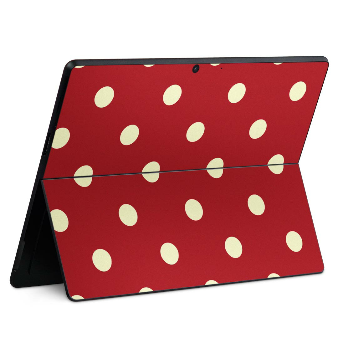 Surface Pro11(2024) / Pro10(for Business) / Pro9(2022) 共通対応 背面 保護 デザイン スキンシール Pro8/ProX 各種対応 004304 水玉 ドット 赤