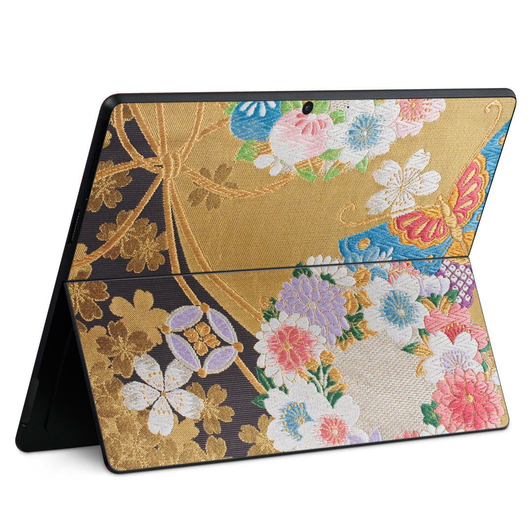 Surface Pro11(2024) / Pro10(for Business) / Pro9(2022) 共通対応 背面 保護 デザイン スキンシール Pro8/ProX 各種対応 004481 和風 和柄 花
