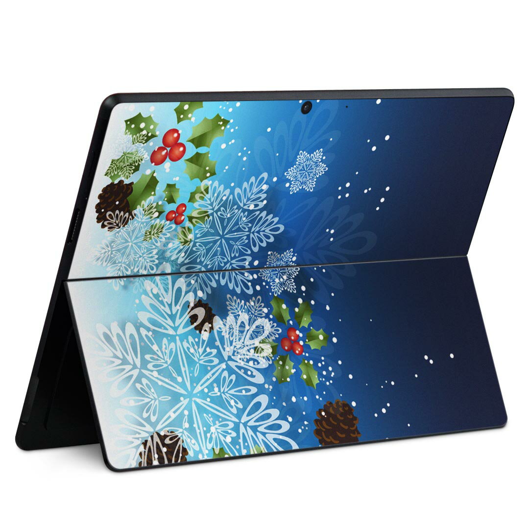 Surface Pro11(2024) / Pro10(for Business) / Pro9(2022) 共通対応 背面 保護 デザイン スキンシール Pro8/ProX 各種対応 004621 雪 結晶 クリスマス