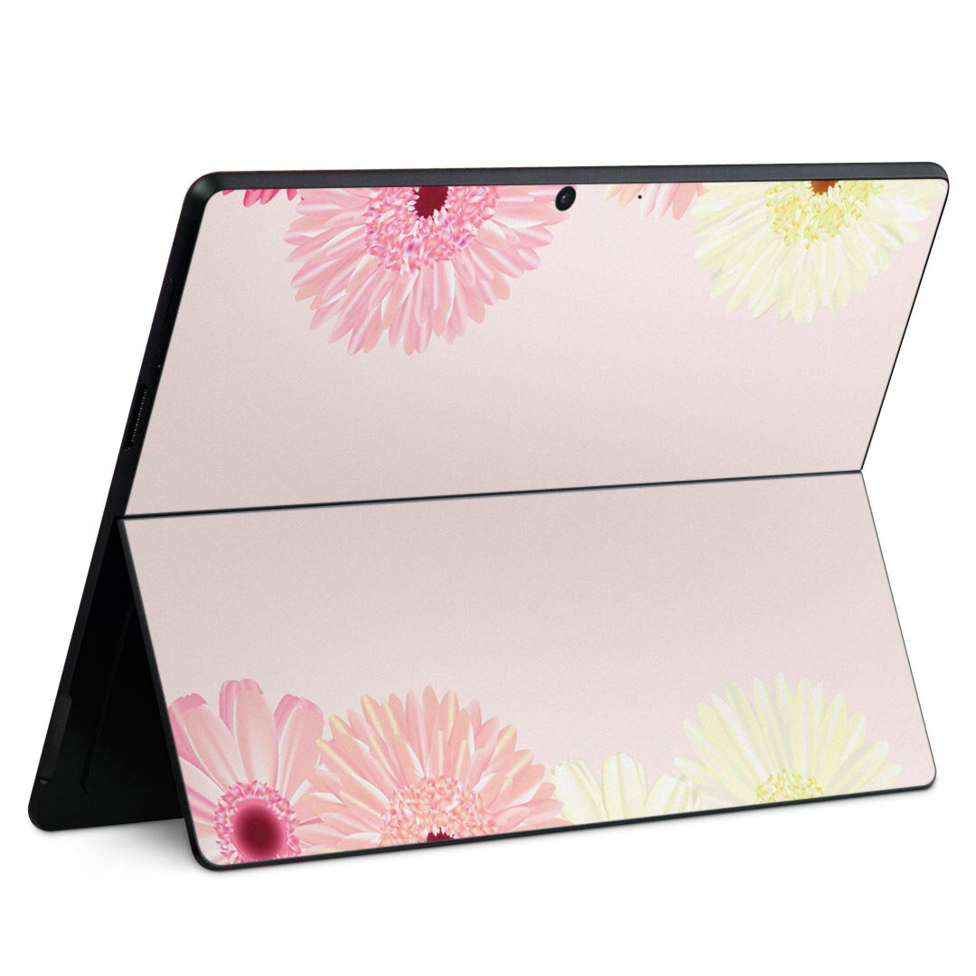 Surface Pro11(2024) / Pro10(for Business) / Pro9(2022) 共通対応 背面 保護 デザイン スキンシール Pro8/ProX 各種対応 004846 ピンク 花