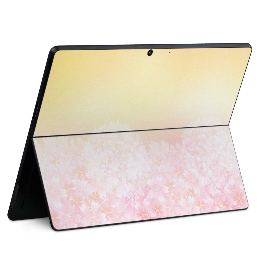 Surface Pro11(2024) / Pro10(for Business) / Pro9(2022) 共通対応 背面 保護 デザイン スキンシール Pro8/ProX 各種対応 005306 桜 ピンク オレンジ