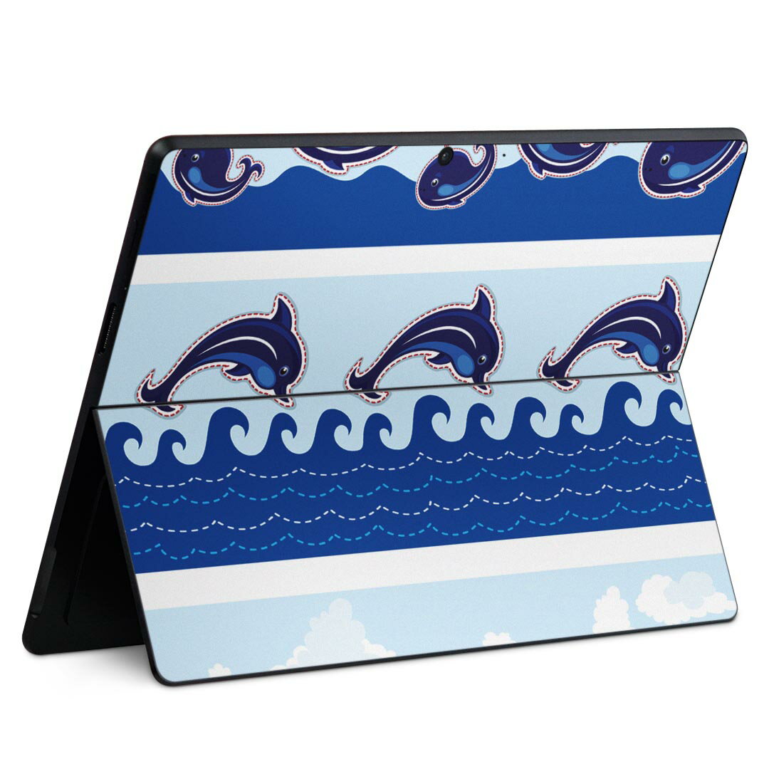Surface Pro11(2024) / Pro10(for Business) / Pro9(2022) 共通対応 背面 保護 デザイン スキンシール Pro8/ProX 各種対応 005350 イルカ くじら 海