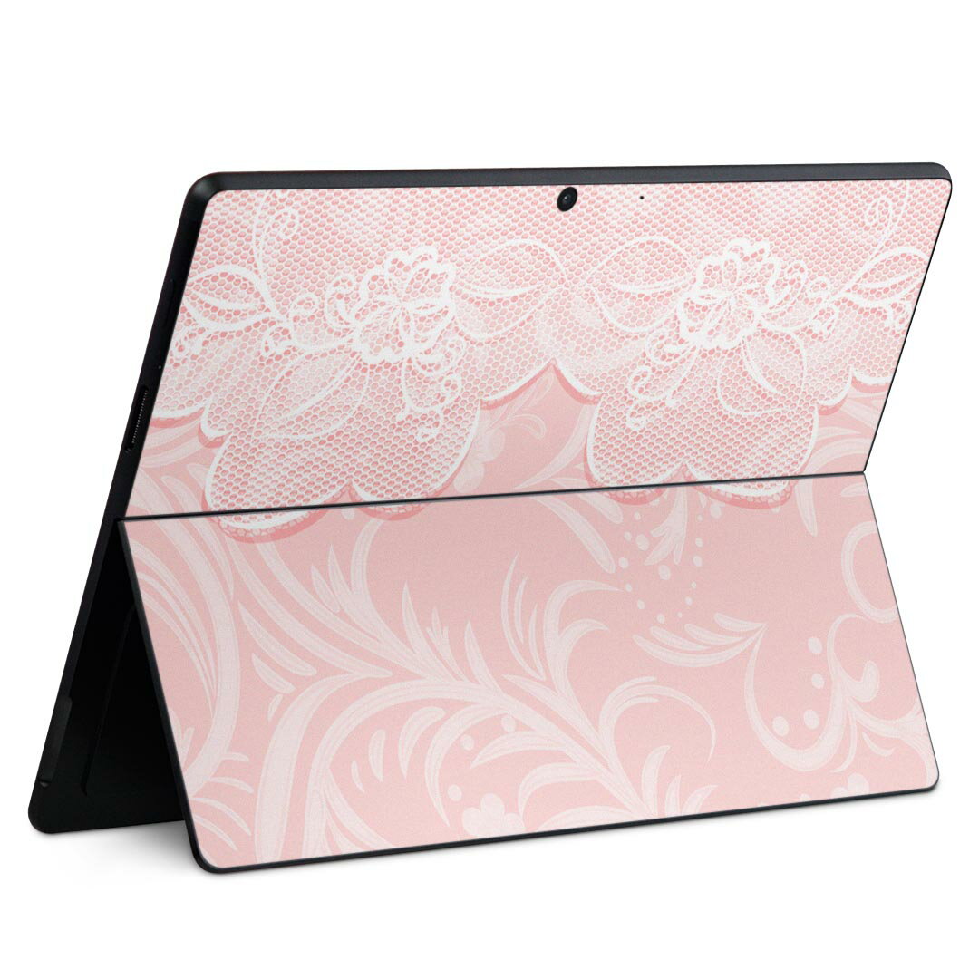 Surface Pro11(2024) / Pro10(for Business) / Pro9(2022) 共通対応 背面 保護 デザイン スキンシール Pro8/ProX 各種対応 005461 花 レース