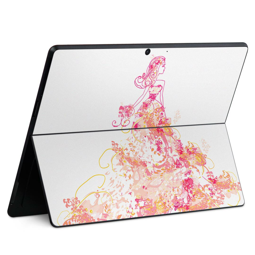 Surface Pro11(2024) / Pro10(for Business) / Pro9(2022) 共通対応 背面 保護 デザイン スキンシール Pro8/ProX 各種対応 005674 花 人物
