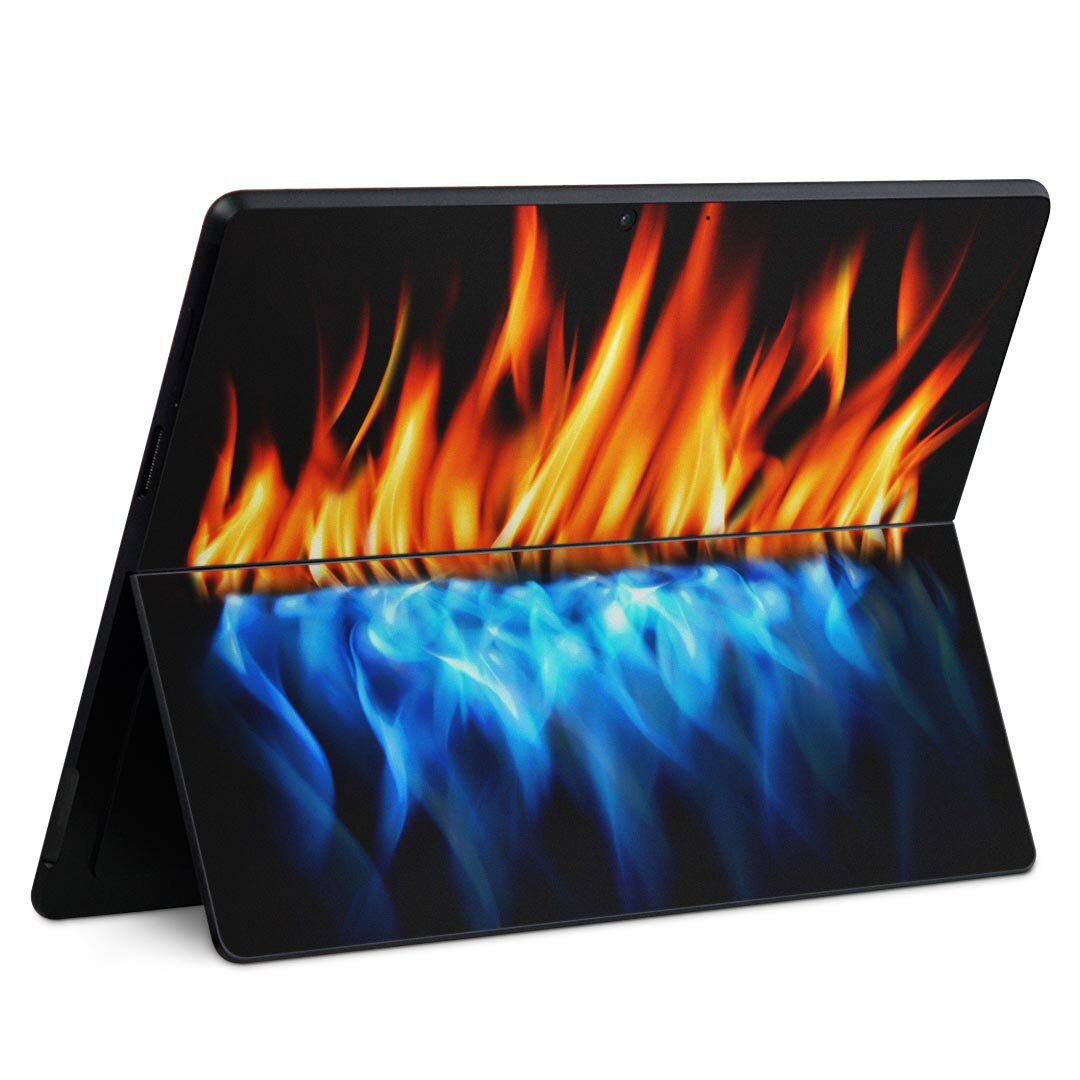 Surface Pro11(2024) / Pro10(for Business) / Pro9(2022) 共通対応 背面 保護 デザイン スキンシール Pro8/ProX 各種対応 005691 炎 赤 青