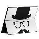Surface Pro11(2024) / Pro10(for Business) / Pro9(2022) 共通対応 背面 保護 デザイン スキンシール Pro8/ProX 各種対応 005927 帽子 眼鏡 ひげ