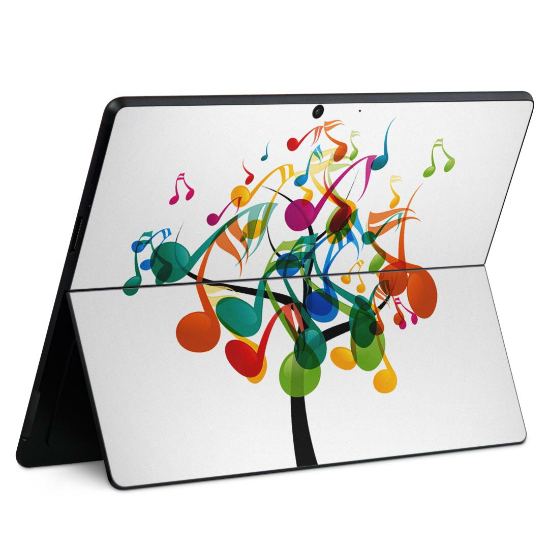 Surface Pro11(2024) / Pro10(for Business) / Pro9(2022) 共通対応 背面 保護 デザイン スキンシール Pro8/ProX 各種対応 005962 音符 カラフル