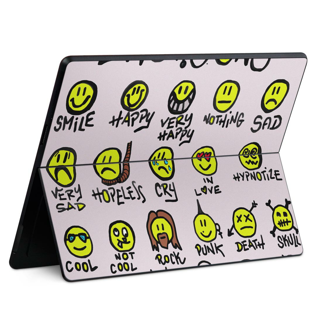 Surface Pro11(2024) / Pro10(for Business) / Pro9(2022) 共通対応 背面 保護 デザイン スキンシール Pro8/ProX 各種対応 006105 スマイル アイコン イラスト