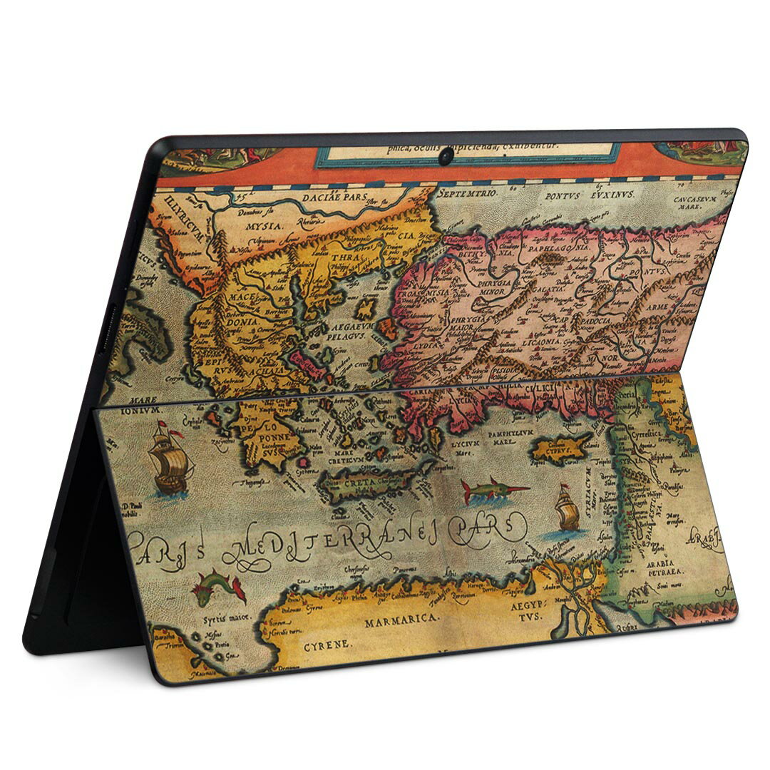 Surface Pro11(2024) / Pro10(for Business) / Pro9(2022) 共通対応 背面 保護 デザイン スキンシール Pro8/ProX 各種対応 006203 地図 世界