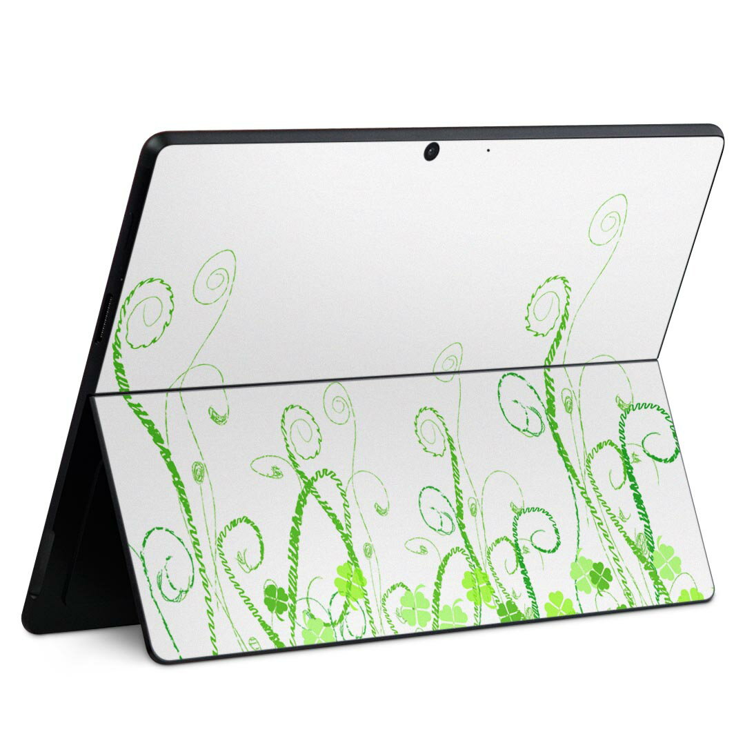 Surface Pro11(2024) / Pro10(for Business) / Pro9(2022) 共通対応 背面 保護 デザイン スキンシール Pro8/ProX 各種対応 006244 クローバー 緑 グリーン