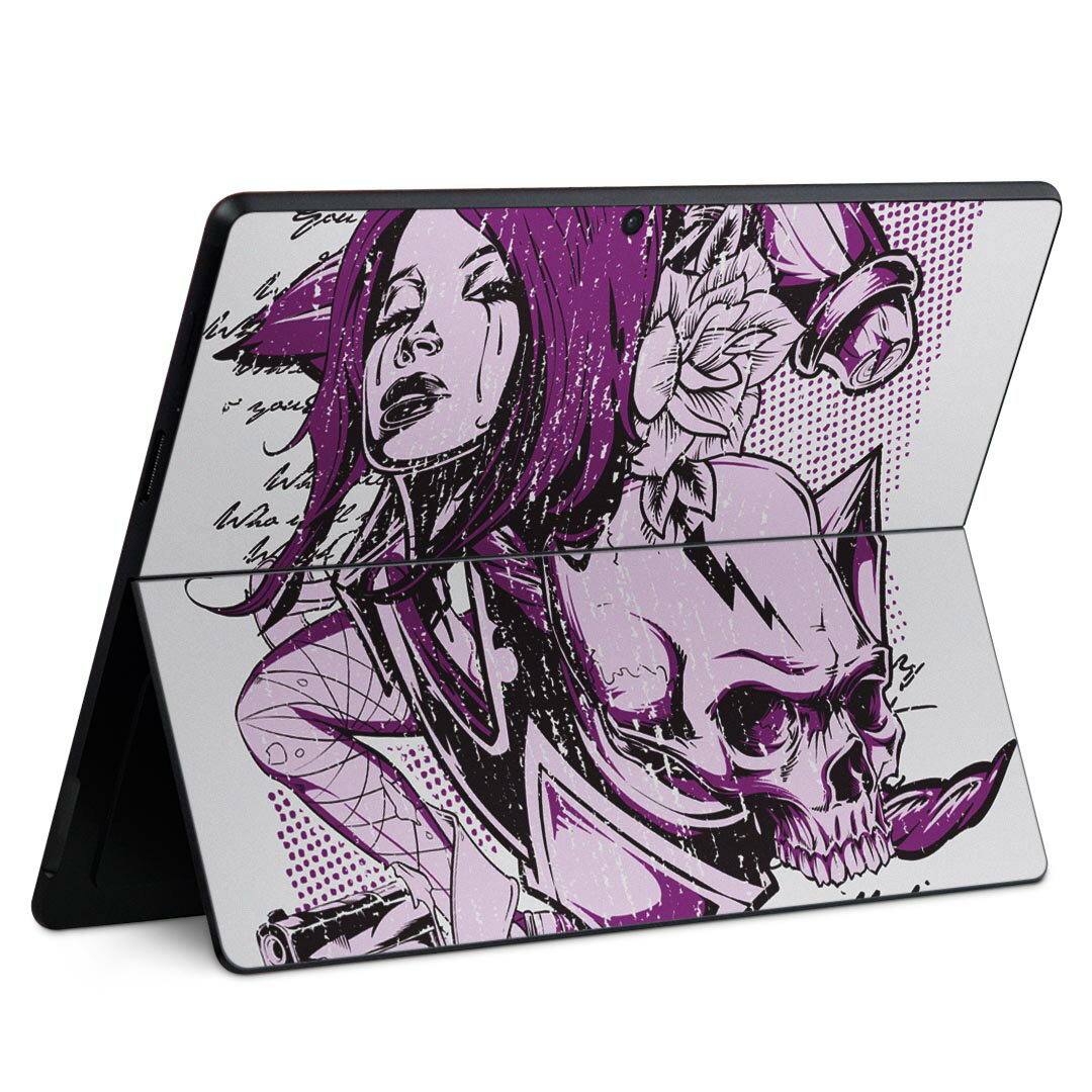 Surface Pro11(2024) / Pro10(for Business) / Pro9(2022) 共通対応 背面 保護 デザイン スキンシール Pro8/ProX 各種対応 006458 人物 ドクロ 骸骨