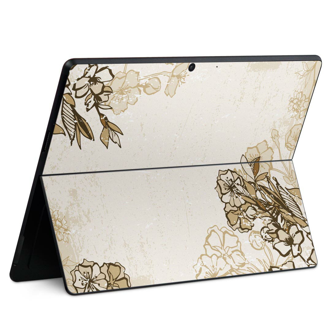 Surface Pro11(2024) / Pro10(for Business) / Pro9(2022) 共通対応 背面 保護 デザイン スキンシール Pro8/ProX 各種対応 006636 花