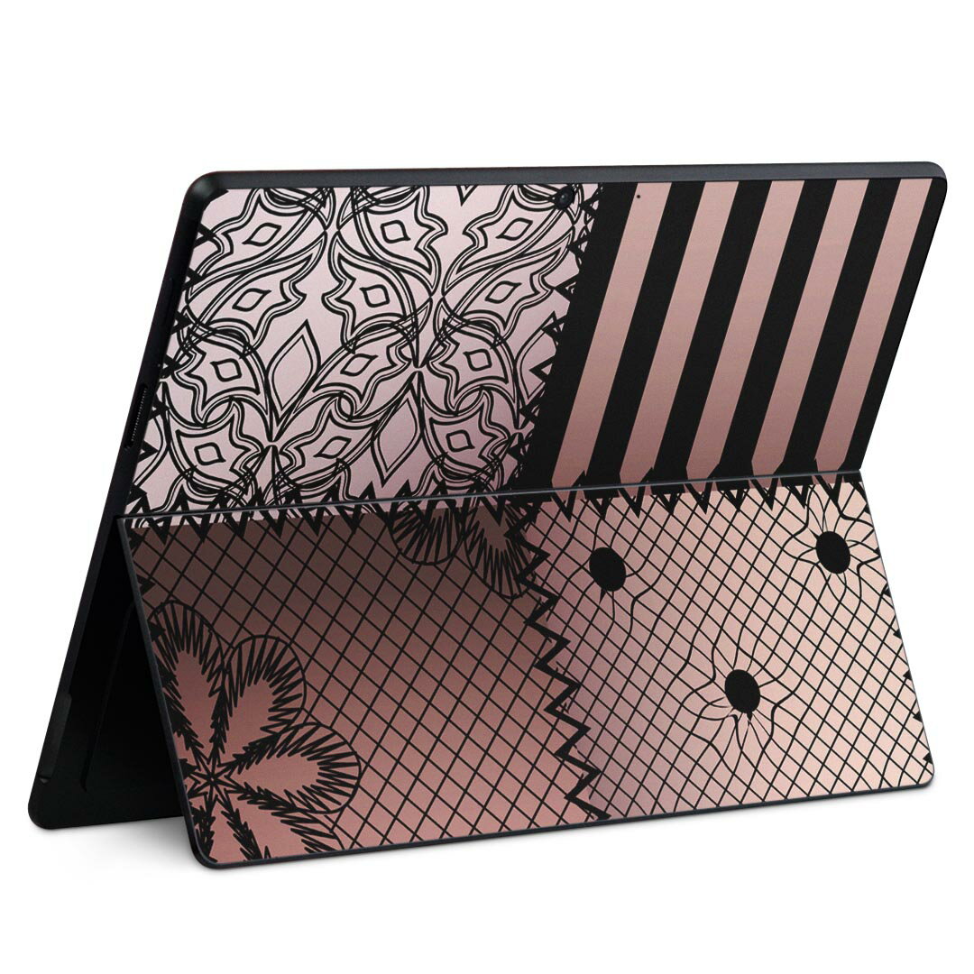 Surface Pro11(2024) / Pro10(for Business) / Pro9(2022) 共通対応 背面 保護 デザイン スキンシール Pro8/ProX 各種対応 007193 レース 模様