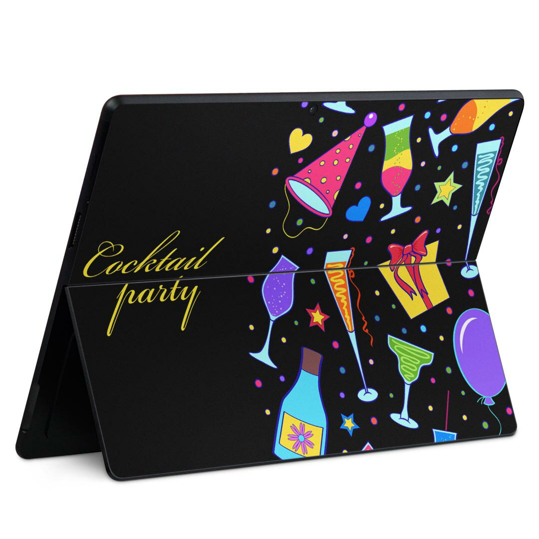 Surface Pro11(2024) / Pro10(for Business) / Pro9(2022) 共通対応 背面 保護 デザイン スキンシール Pro8/ProX 各種対応 007861 カラフル カクテル 飲み物 ハート