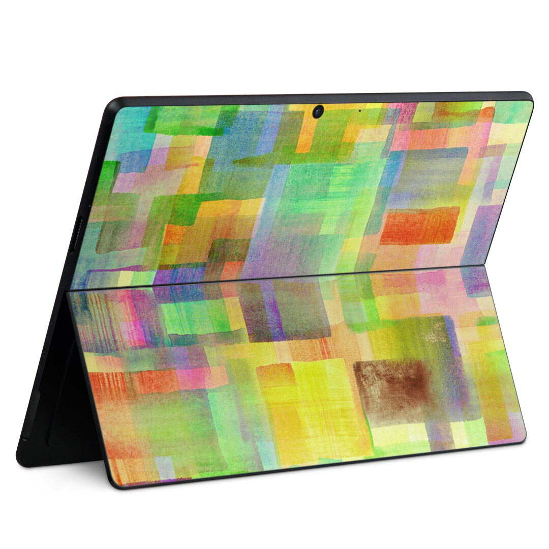 Surface Pro11(2024) / Pro10(for Business) / Pro9(2022) 共通対応 背面 保護 デザイン スキンシール Pro8/ProX 各種対応 008553 カラフル パステル 模様