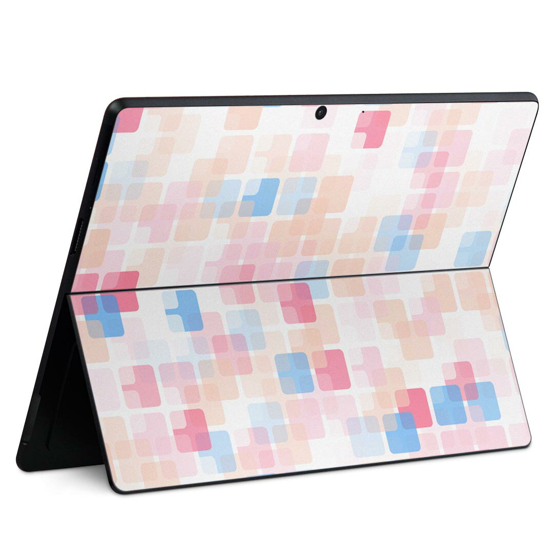 Surface Pro11(2024) / Pro10(for Business) / Pro9(2022) 共通対応 背面 保護 デザイン スキンシール Pro8/ProX 各種対応 008560 パステル 模様 四角