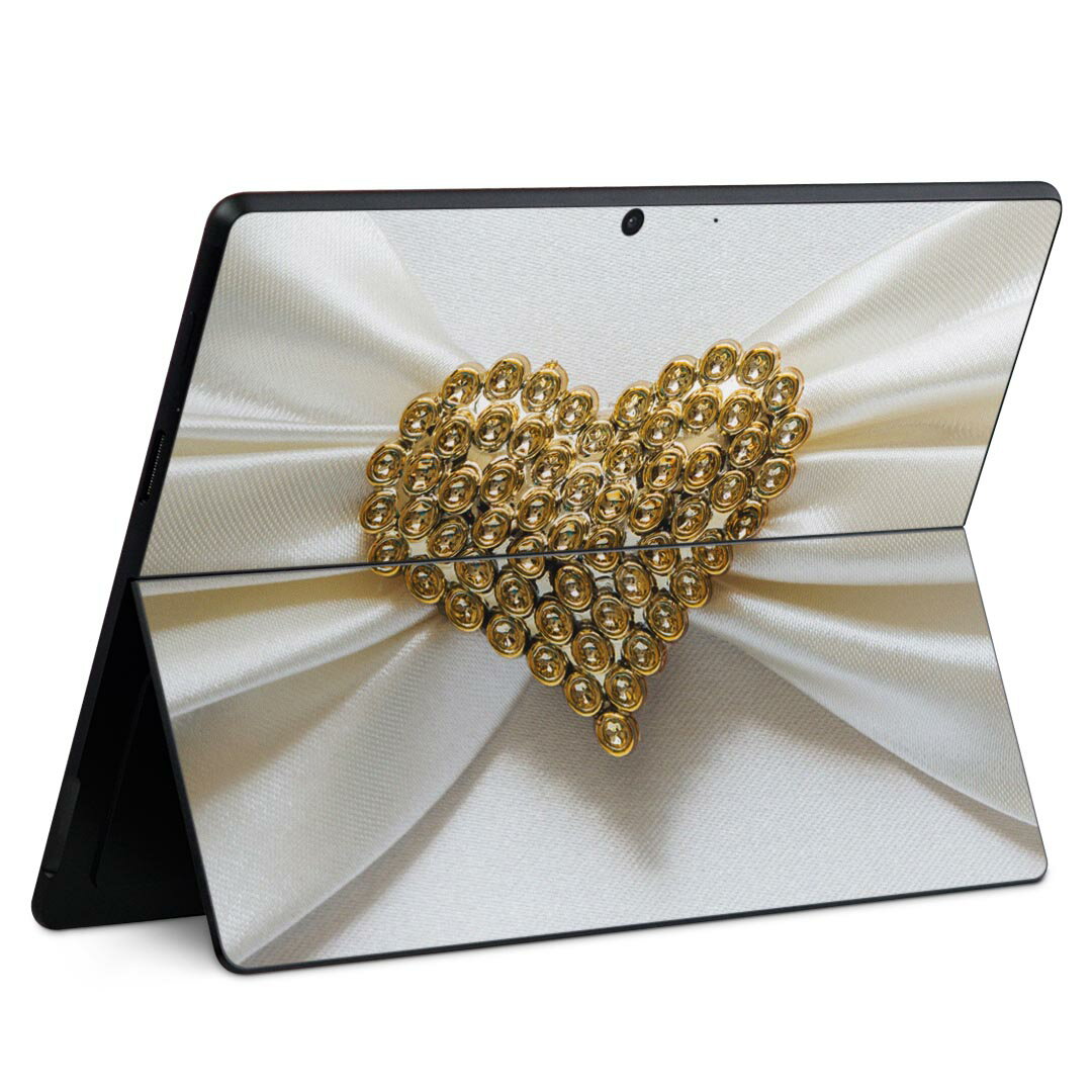 Surface Pro11(2024) / Pro10(for Business) / Pro9(2022) 共通対応 背面 保護 デザイン スキンシール Pro8/ProX 各種対応 008933 ハート 白 ホワイト 写真