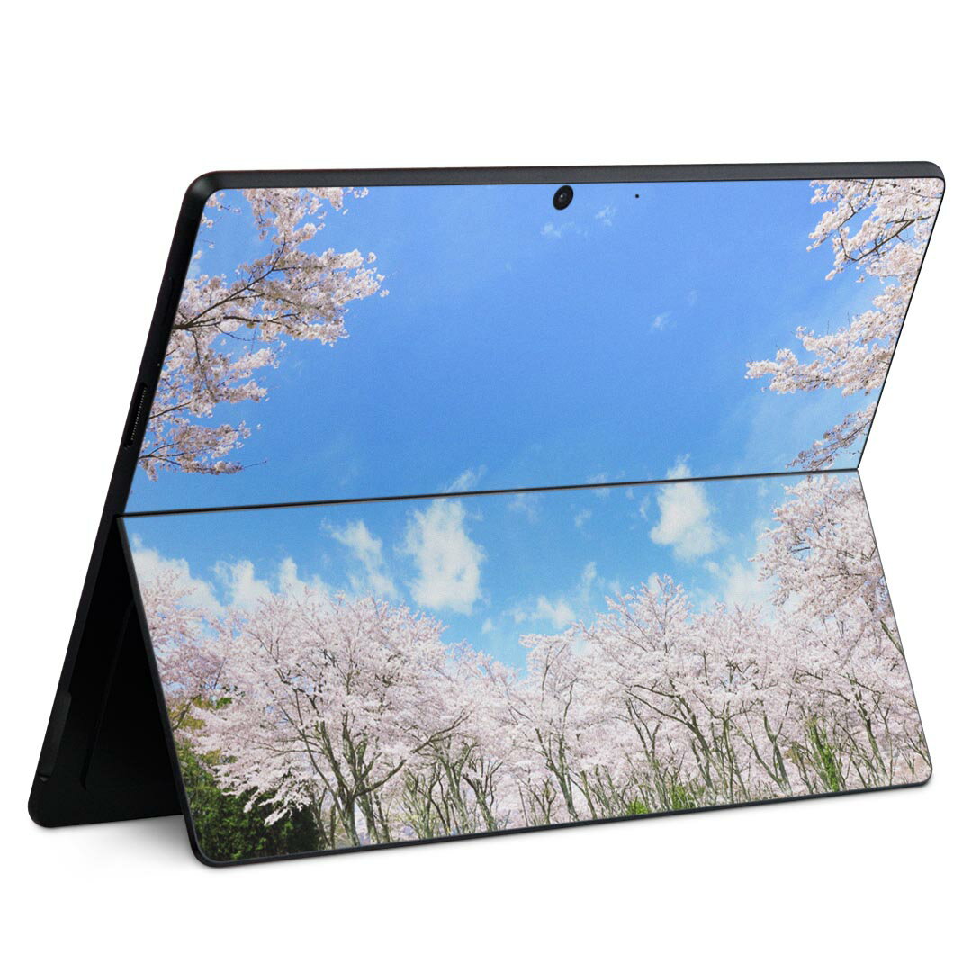 Surface Pro11(2024) / Pro10(for Business) / Pro9(2022) 共通対応 背面 保護 デザイン スキンシール Pro8/ProX 各種対応 009459 桜 空 写真