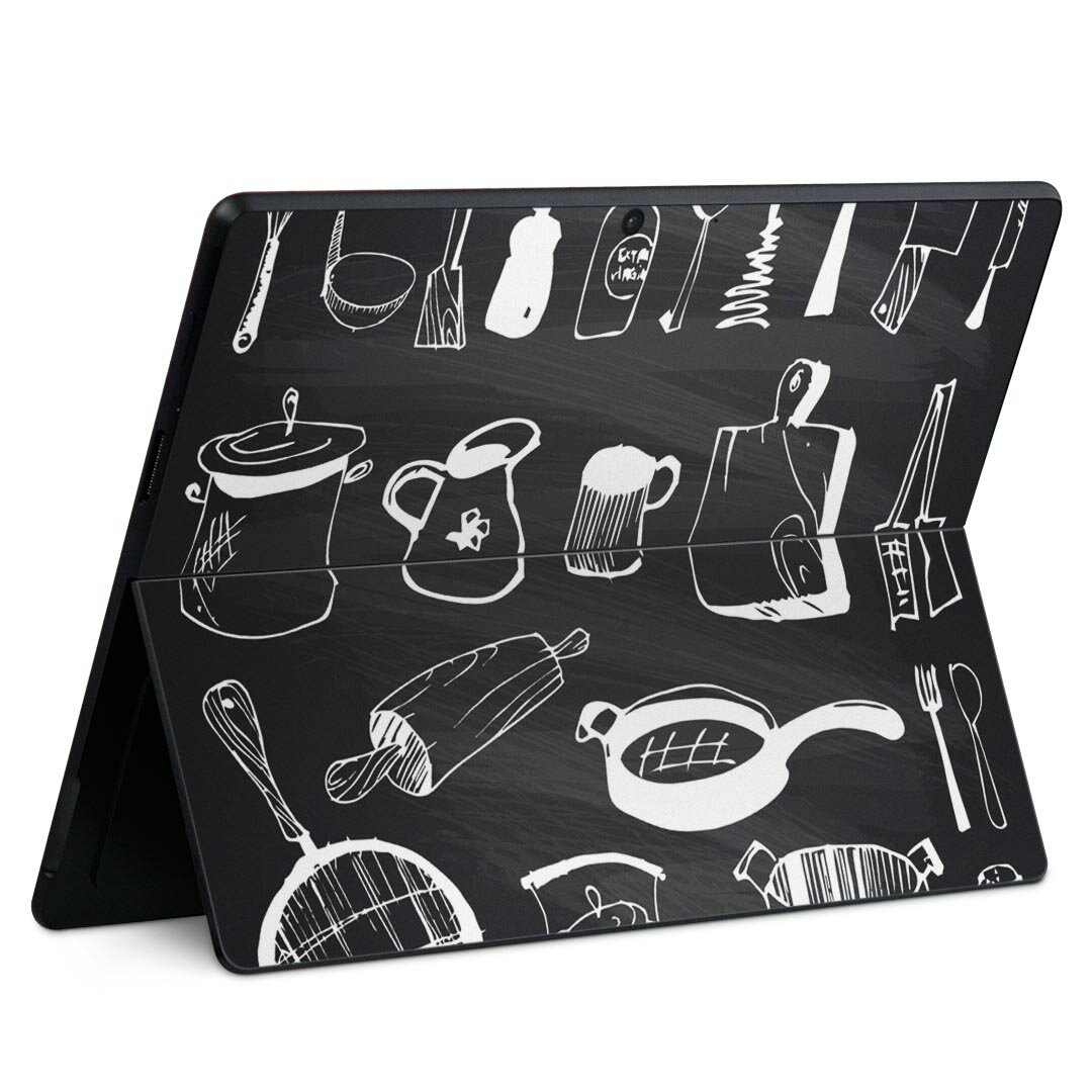 Surface Pro11(2024) / Pro10(for Business) / Pro9(2022) 共通対応 背面 保護 デザイン スキンシール Pro8/ProX 各種対応 009615 カフェ おしゃれ 黒板
