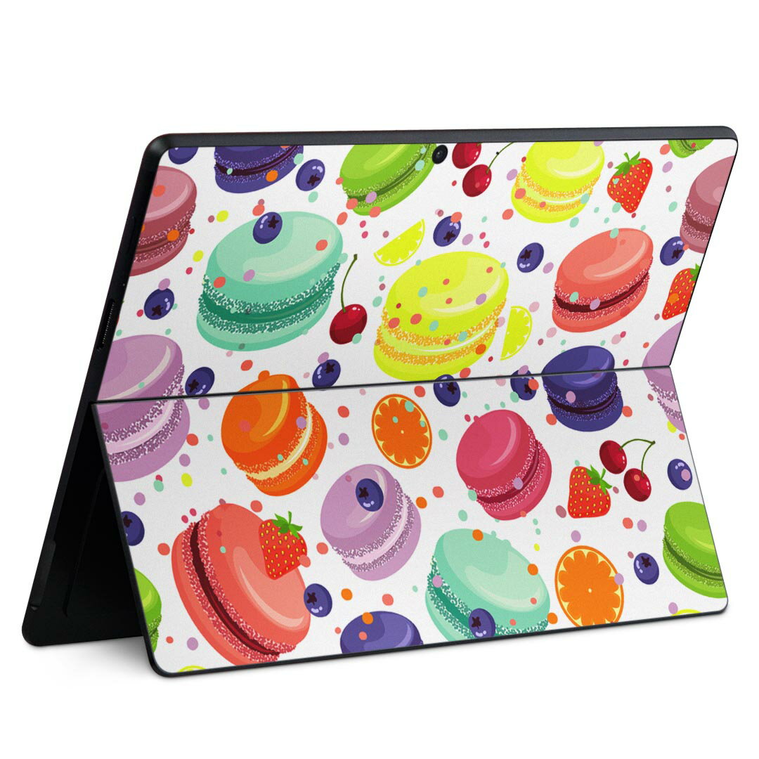 Surface Pro11(2024) / Pro10(for Business) / Pro9(2022) 共通対応 背面 保護 デザイン スキンシール Pro8/ProX 各種対応 009741 デザート マカロン カラフル